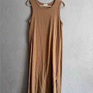 Tan Maxi Shift Dress
